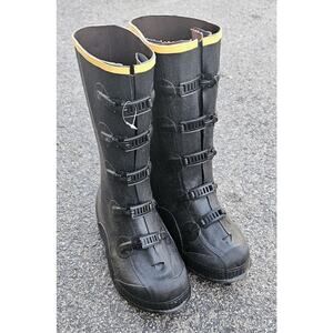 LaCrosse Overshoes Black 14 Inch Waterproof 5 Buckle Unisex Boots Size 7 NEW